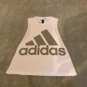 Adidas white tank top XS